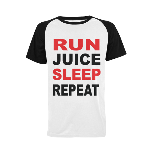 Run Juice Sleep Repeat Men's Raglan T-shirt (USA Size) (Model T11)