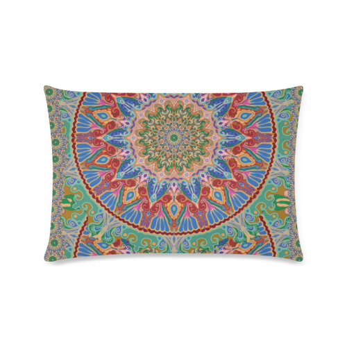 boho mandala 7 Custom Rectangle Pillow Case 16"x24" (one side)