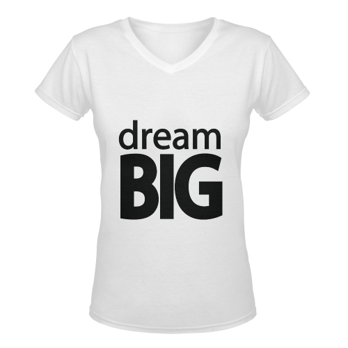 Dream Big Women's Deep V-neck T-shirt (Model T19)