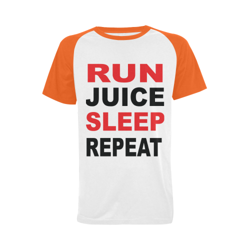 Run Juice Sleep Repeat Men's Raglan T-shirt (USA Size) (Model T11)