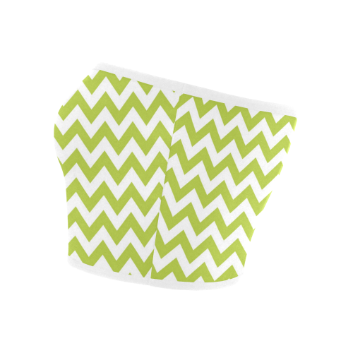 Spring Green and white zigzag chevron Bandeau Top