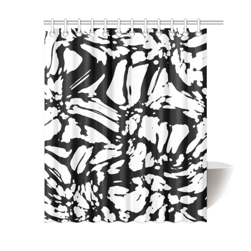 black and white abstract Shower Curtain 60"x72"