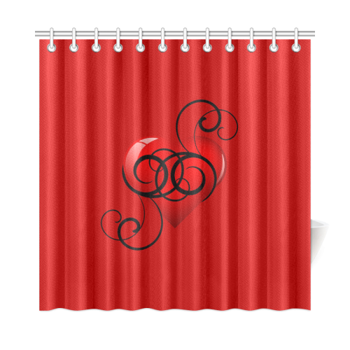 Elegant Flourished Heart Shower Curtain 72"x72"