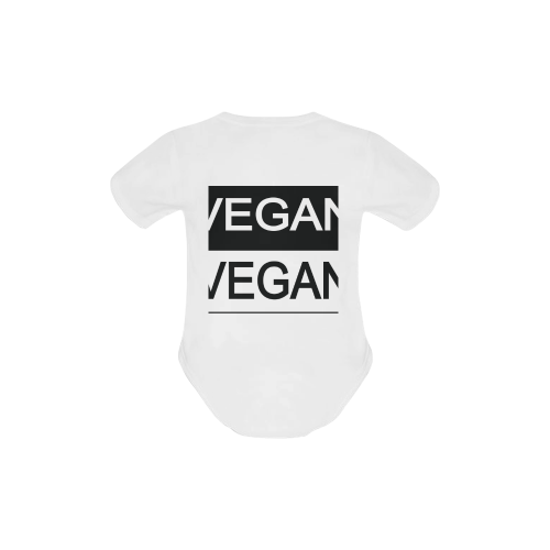 Vegan Black and White Baby Powder Organic Short Sleeve One Piece (Model T28)