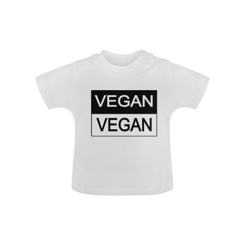 Vegan Black and White Baby Classic T-Shirt (Model T30)