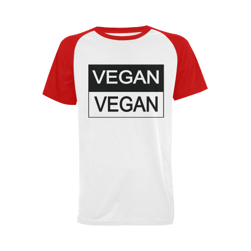 Vegan Black and White Men's Raglan T-shirt Big Size (USA Size) (Model T11)