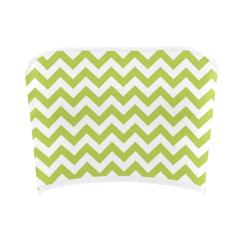 Spring Green and white zigzag chevron Bandeau Top