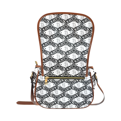 Bird Butterfly Tessellation Saddle Bag/Small (Model 1649) Full Customization