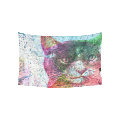 Cat Cotton Linen Wall Tapestry 60"x 40"