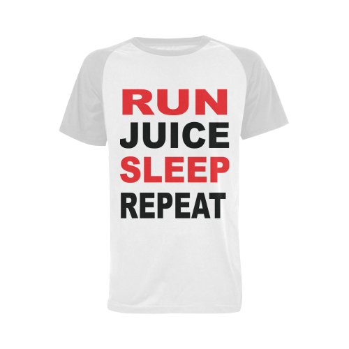 Run Juice Sleep Repeat Men's Raglan T-shirt (USA Size) (Model T11)