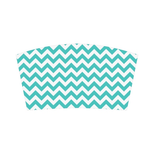 Turquoise and white zigzag chevron Bandeau Top