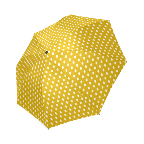 Gold With White Dots Foldable Umbrella (Model U01)