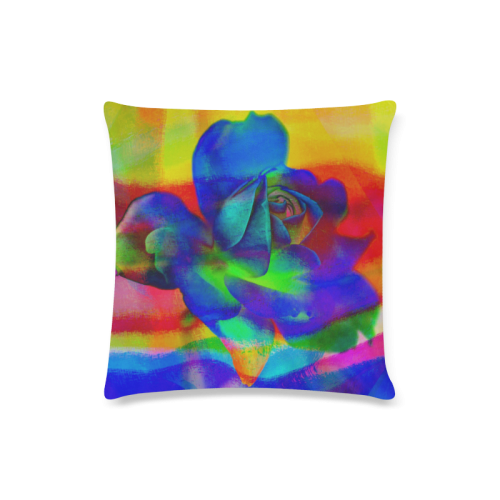 Psychedelic Rose Custom Zippered Pillow Case 16"x16"(Twin Sides)
