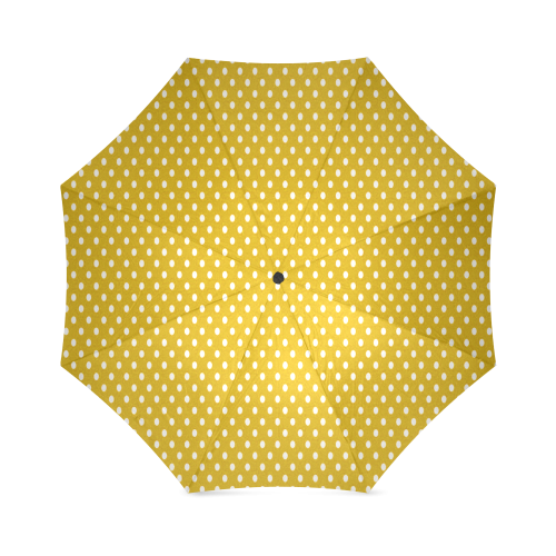 Gold With White Dots Foldable Umbrella (Model U01)