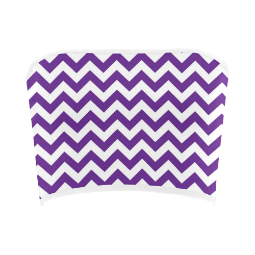 Royal Purple and white zigzag chevron Bandeau Top
