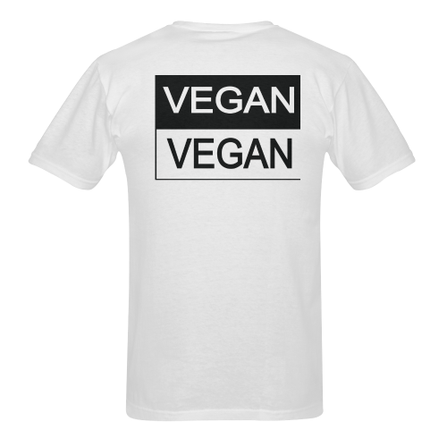 Vegan Black and White Sunny Men's T- shirt (Model T06)