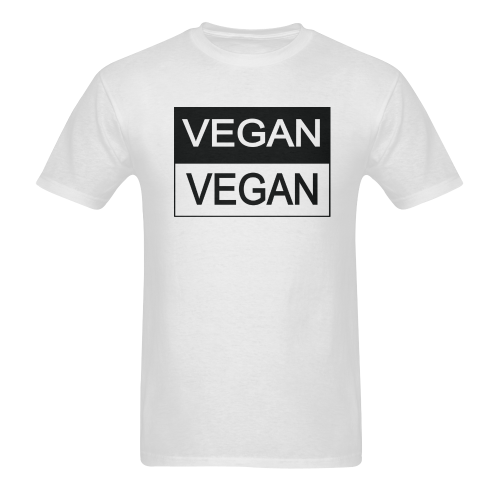 Vegan Black and White Sunny Men's T- shirt (Model T06)