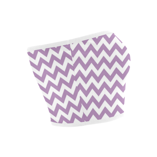 Purple Lilac and white zigzag chevron Bandeau Top