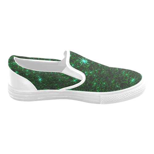 Sparkling Green - Jera Nour Men's Slip-on Canvas Shoes (Model 019)