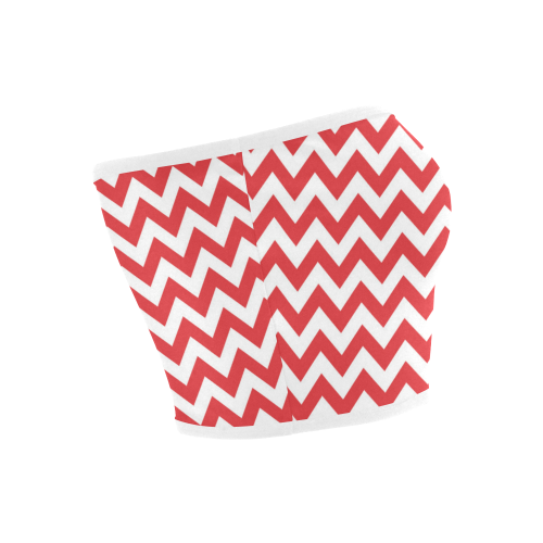 Poppy Red and white zigzag chevron Bandeau Top