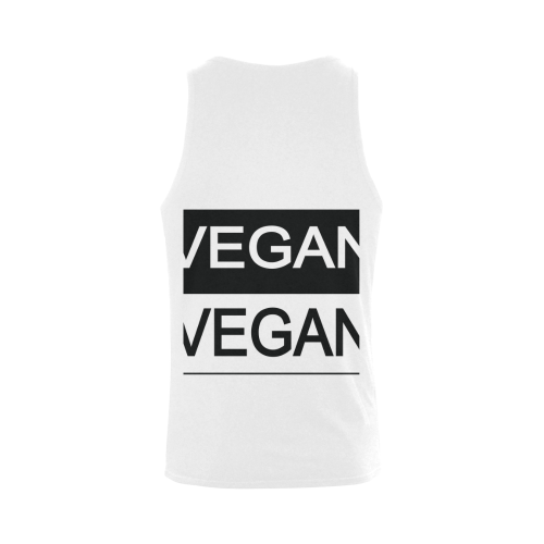 Vegan Black and White Plus-size Men's Shoulder-Free Tank Top (Model T33)