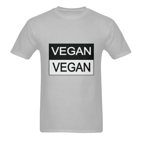 Vegan Black and White Men's T-Shirt in USA Size (Two Sides Printing)