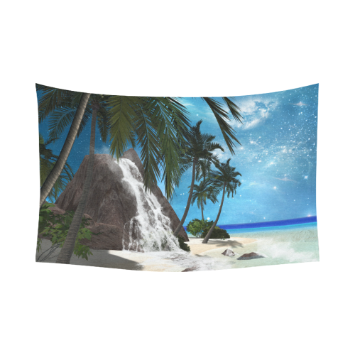 Seascape in the night Cotton Linen Wall Tapestry 90"x 60"