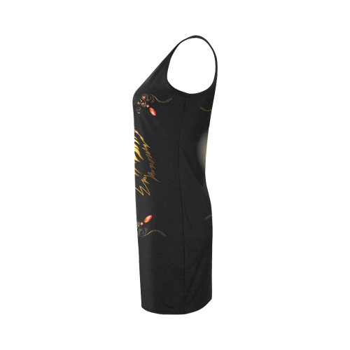 Eagle in gold and black Medea Vest Dress (Model D06)