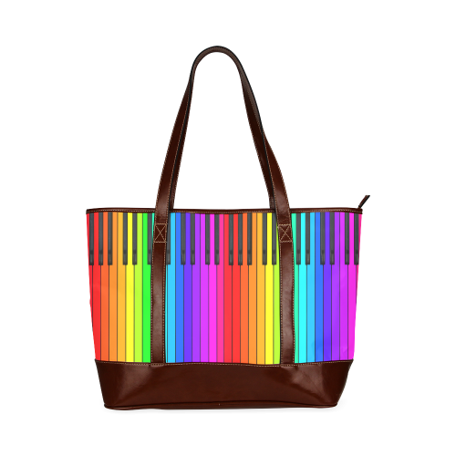 Rainbow Piano Keyboard Tote Handbag (Model 1642)