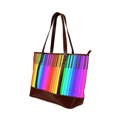 Rainbow Piano Keyboard Tote Handbag (Model 1642)