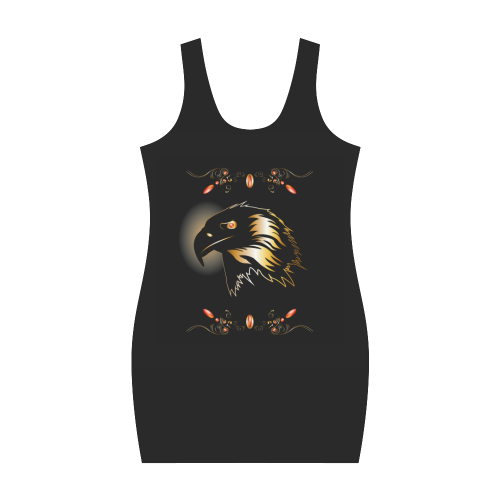 Eagle in gold and black Medea Vest Dress (Model D06)