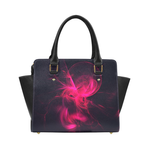 Pink Flame Fractal Classic Shoulder Handbag Classic Shoulder Handbag (Model 1653)