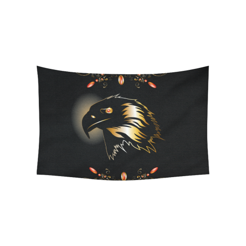 Eagle in gold and black Cotton Linen Wall Tapestry 60"x 40"