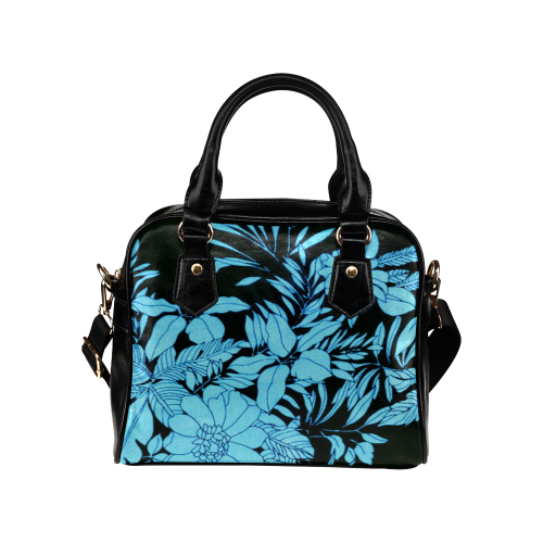 blue floral Shoulder Handbag (Model 1634)