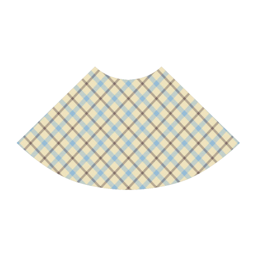 Plain Plaid / Tartan in Cream, Brown and Baby Blue Atalanta Sundress (Model D04)