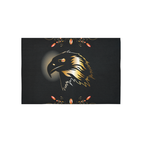 Eagle in gold and black Cotton Linen Wall Tapestry 60"x 40"
