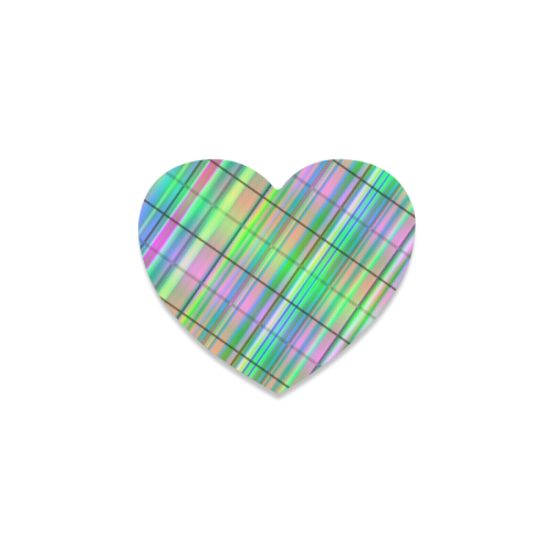 modern plaid 8 Heart Coaster