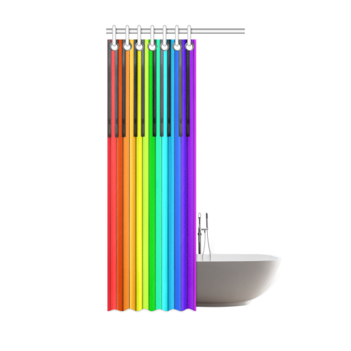 Rainbow Piano Keyboard Shower Curtain 36"x72"