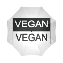 Vegan Black and White Foldable Umbrella (Model U01)