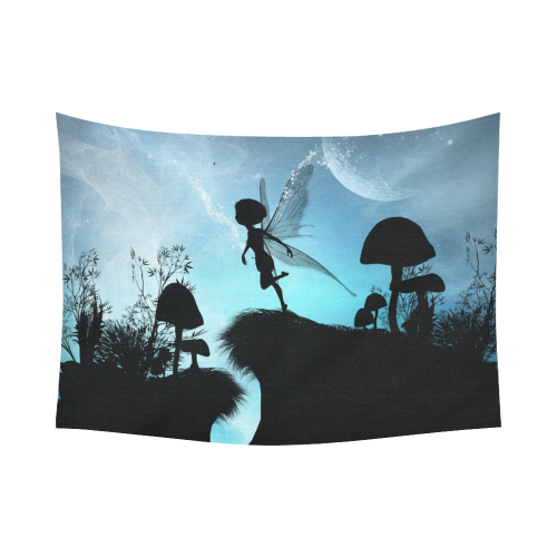 Cute fairy in the night Cotton Linen Wall Tapestry 80"x 60"