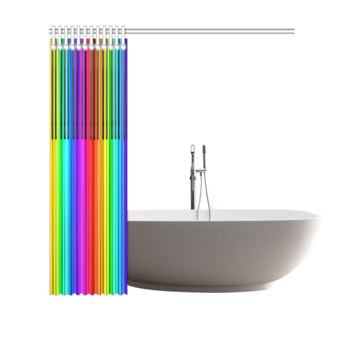 Rainbow Piano Keyboard Shower Curtain 69"x70"