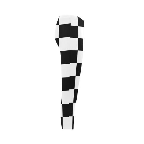 Checkerboard Black and White Capri Legging (Model L02)