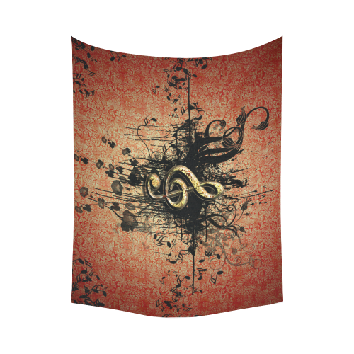 Wonderful clef with flowers Cotton Linen Wall Tapestry 80"x 60"