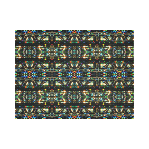 Glitzy Sparkly Mystic Festive Black Glitter Ornament Pattern Cotton Linen Wall Tapestry 80"x 60"
