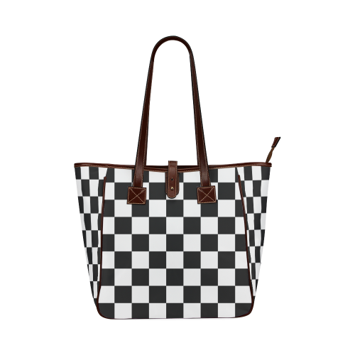 Checkerboard Black and White Classic Tote Bag (Model 1644) | ID: D329996