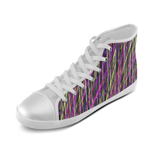color block high top canvas shoes