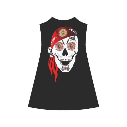 Funny sugar skull Alcestis Slip Dress (Model D05)