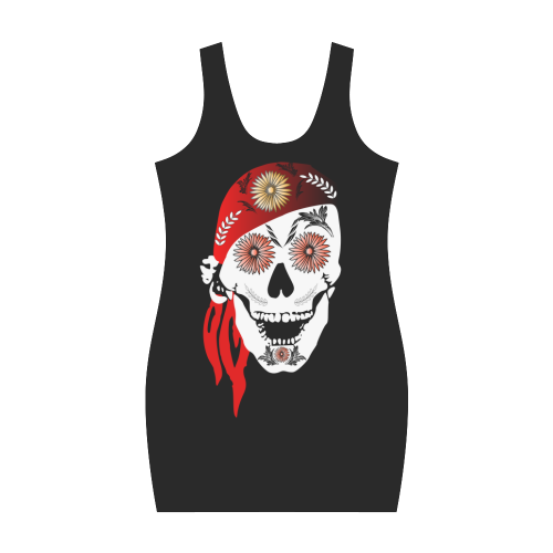 Funny sugar skull Medea Vest Dress (Model D06)