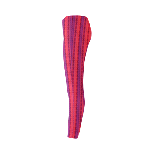 Red and Purple Ombre Stripes Cassandra Women's Leggings (Model L01)