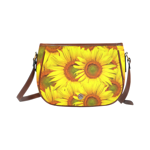 Sunny Sunflowers Saddle Bag/Small (Model 1649) Full Customization